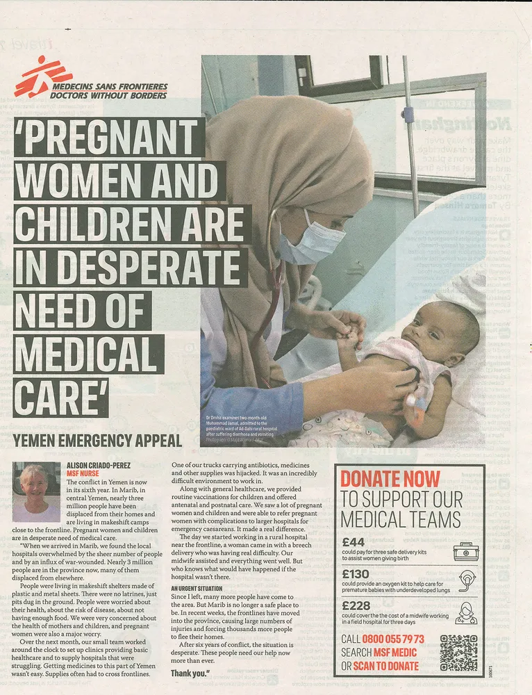 Doctors Without Borders advert, iWeekend, 19 June 2021