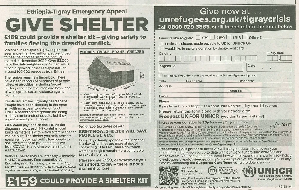 UNHCR advert, iWeekend, 26 June 2021