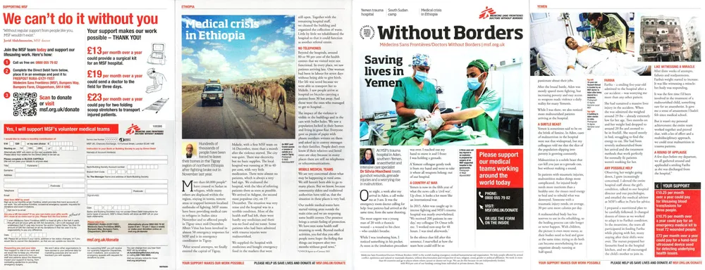 Doctors Without Borders advert, The Guardian, 26 June 2021, page 1 of 2