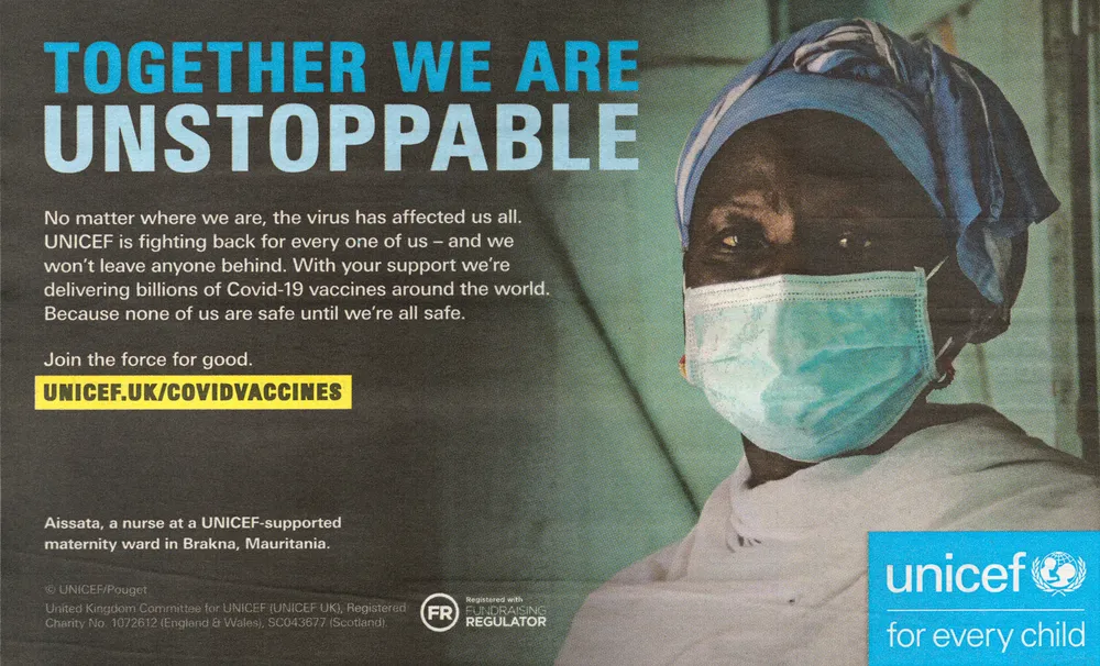 UNICEF advert, iWeekend, 20 March 2021