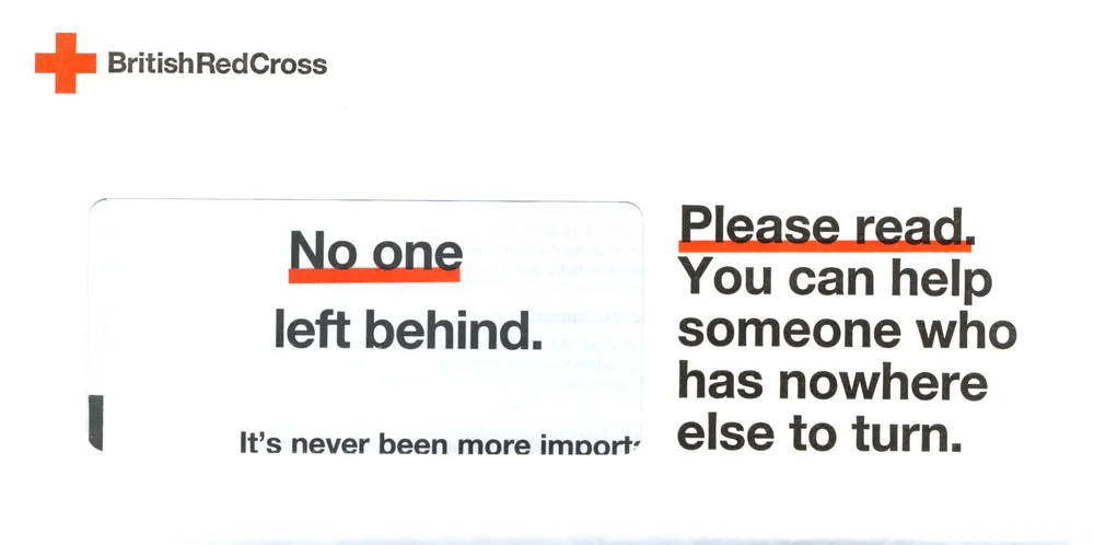 British Red Cross advert, The Guardian, 20 March 2021, page 1 of 6