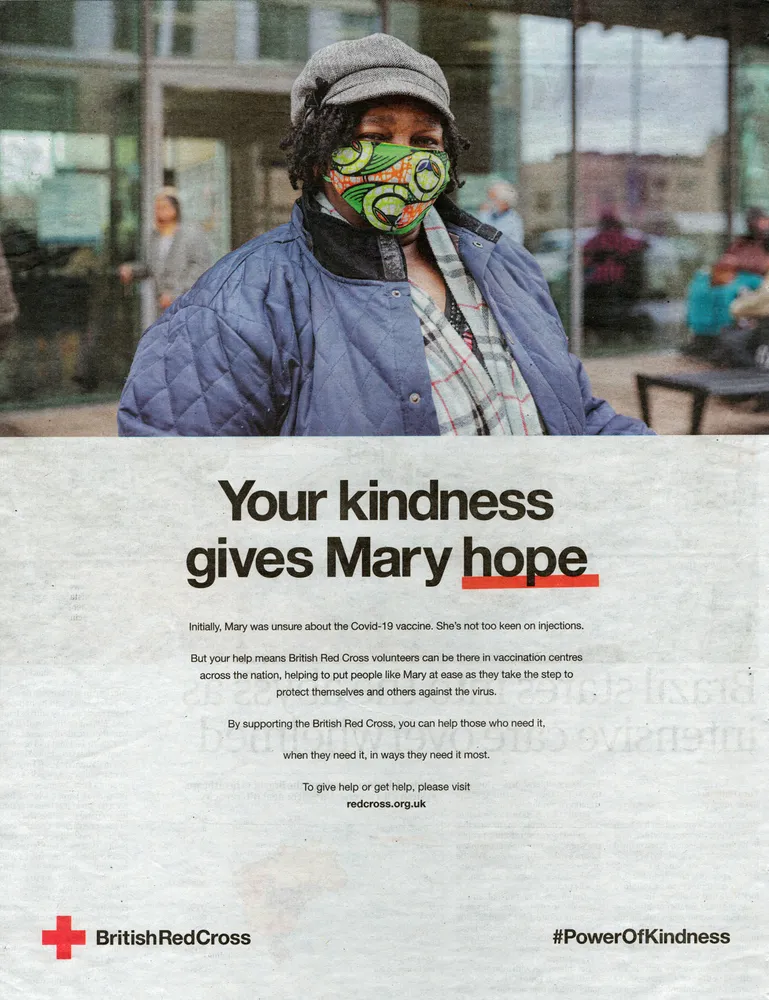 British Red Cross advert, The Guardian, 20 March 2021
