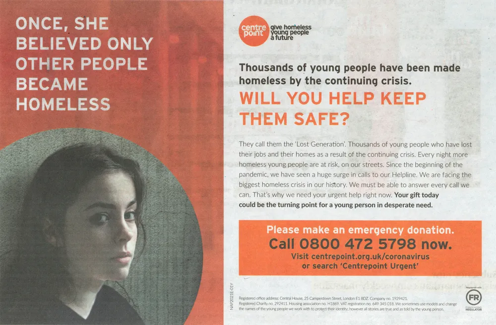 Centre Point advert, The Observer, 21 March 2021