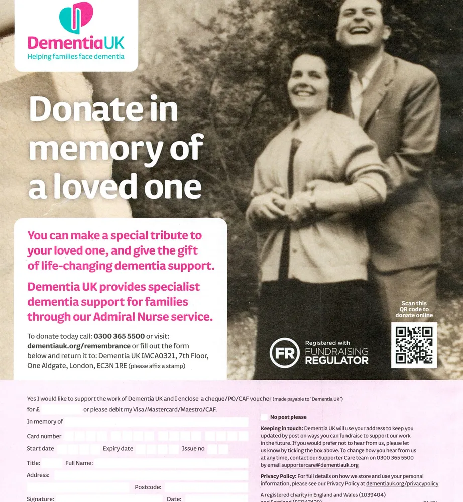 Dementia UK advert, The Guardian, 27 March 2021