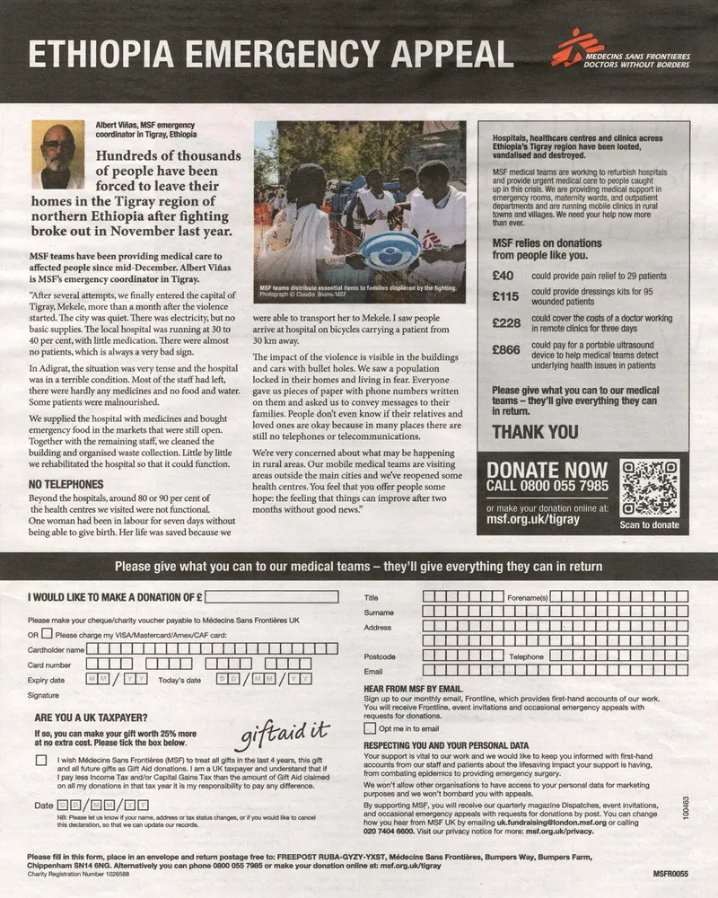 Doctors Without Borders advert, iWeekend, 3 April 2021