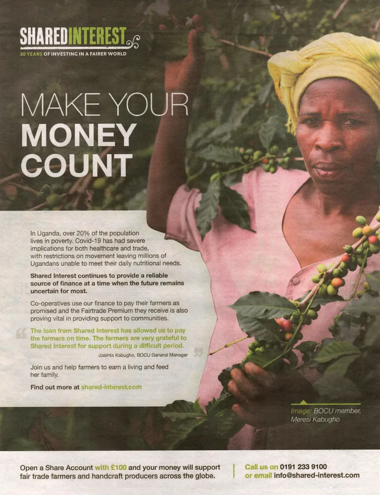Shared Interest advert, The Guardian, 3 April 2021
