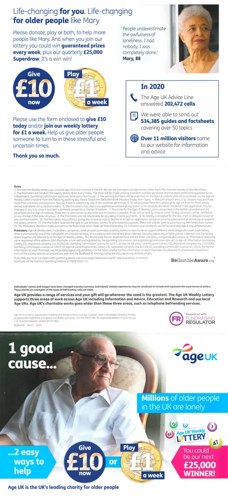 Age UK advert, The Guardian, 17 April 2021, page 1 of 2