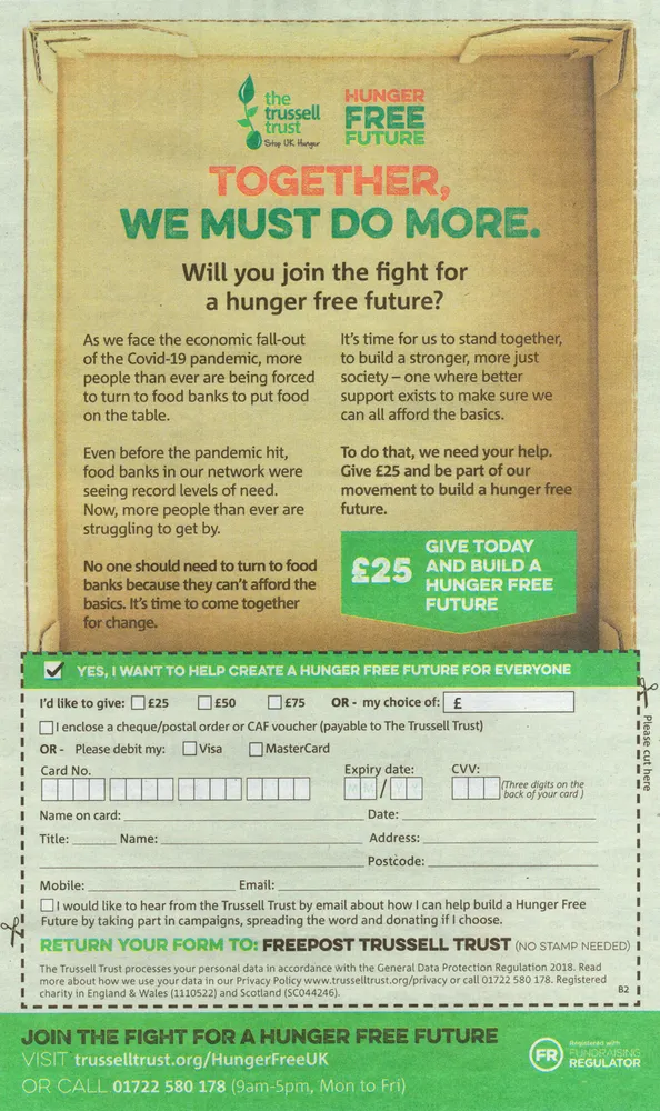The Trussell Trust advert, The Times, 24 April 2021
