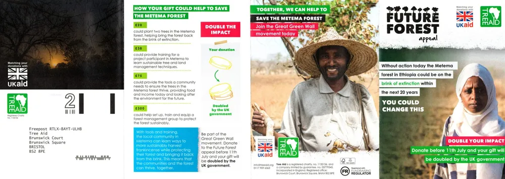Tree Aid advert, The Guardian, 1 May 2021, page 1 of 2