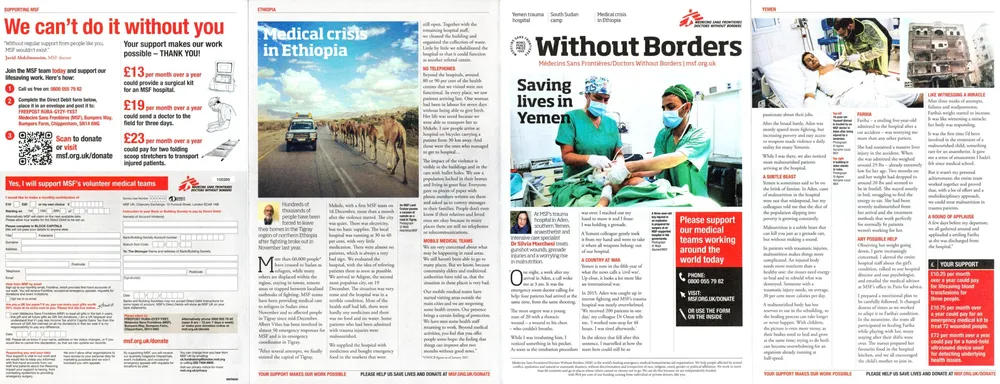 Doctors Without Borders advert, The Guardian, 16 May 2021, page 1 of 2