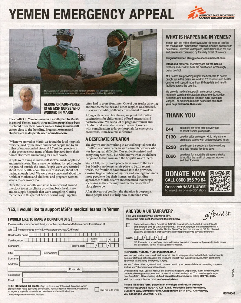 Doctors Without Borders advert, iWeekend, 29 May 2021