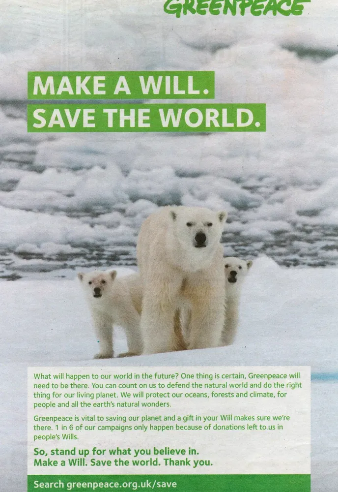 Greenpeace advert, The Observer, 30 May 2021