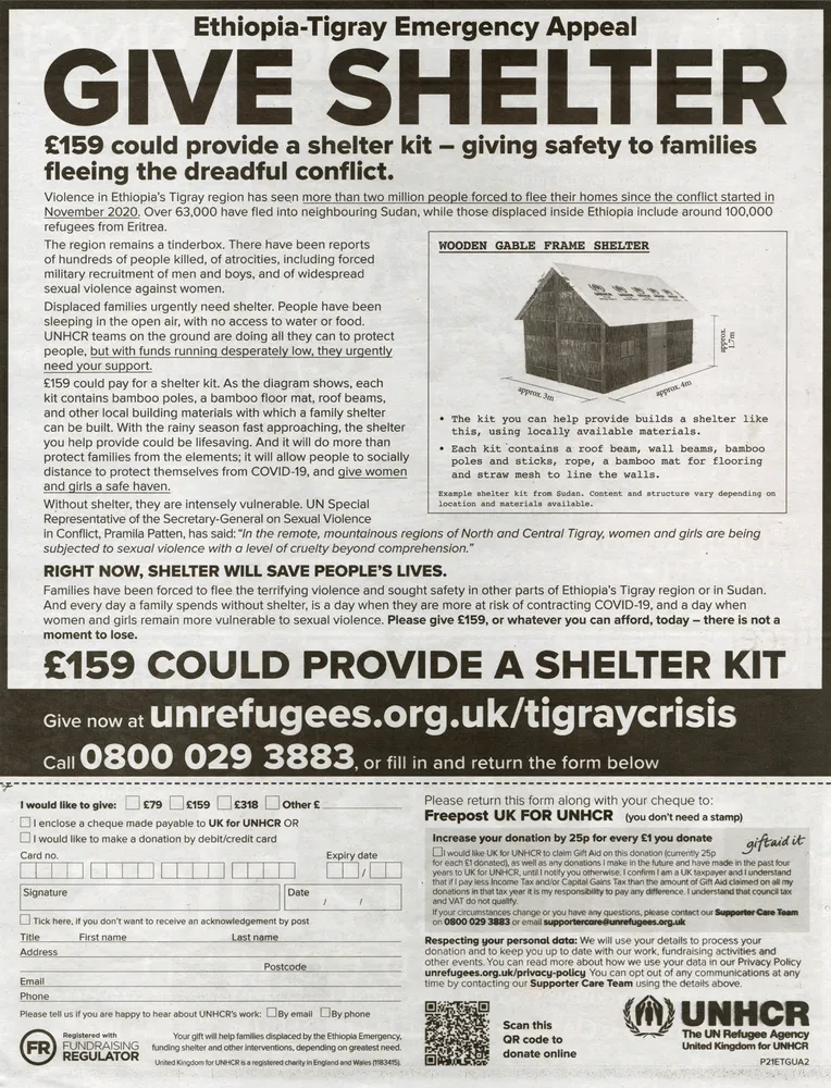 UNHCR advert, The Guardian, 5 June 2021