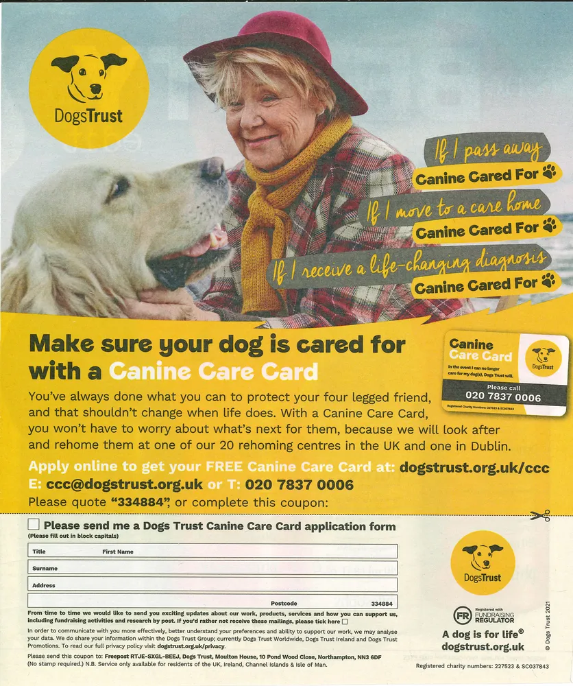 Dogs Trust advert, The Sunday Times, 4 July 2021