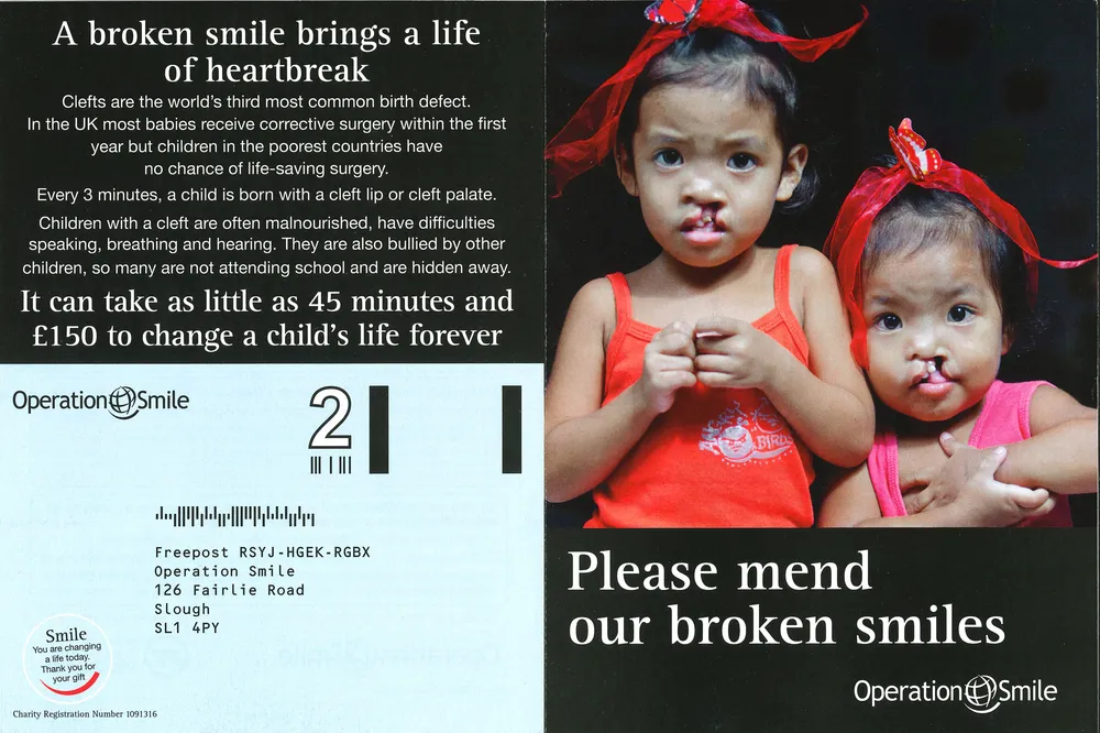 Operation Smile advert, Daily Telegraph, 10 July 2021, page 1 of 2