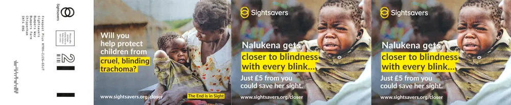 Sightsavers advert, Daily Telegraph, 10 July 2021, page 1 of 2