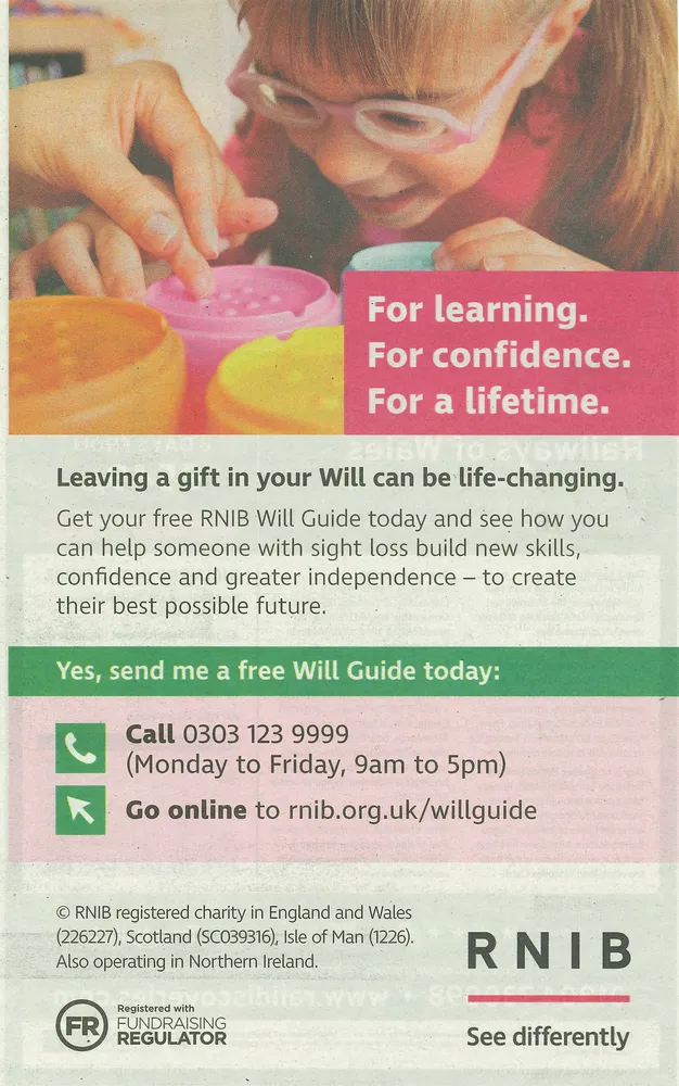 RNIB advert, Mirror, 17 July 2021