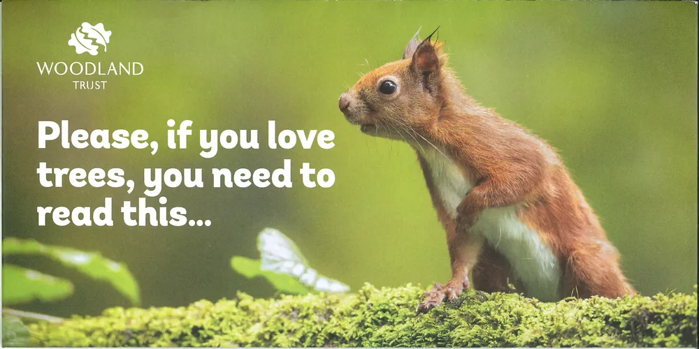 Woodland Trust advert, The Sunday Times, 15 August 2021, page 1 of 9