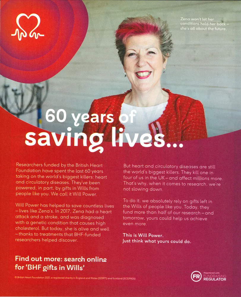 British Heart Foundation advert, The Guardian, 21 August 2021