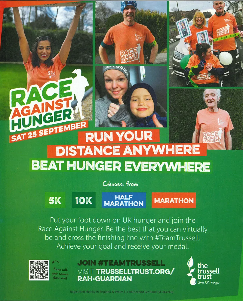 The Trussell Trust advert, The Sunday Times, 22 August 2021